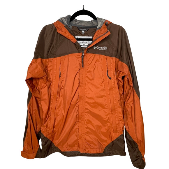 Columbia Men's S Titanium Interchange Soft Shell Waterproof Jacket Orange Brown - Picture 1 of 6